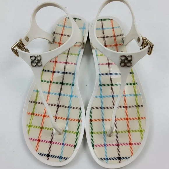 Coach Shoes - NWT Coach Lala White Silver Logo Casual Sandals/Thong Women Size 8B Casual